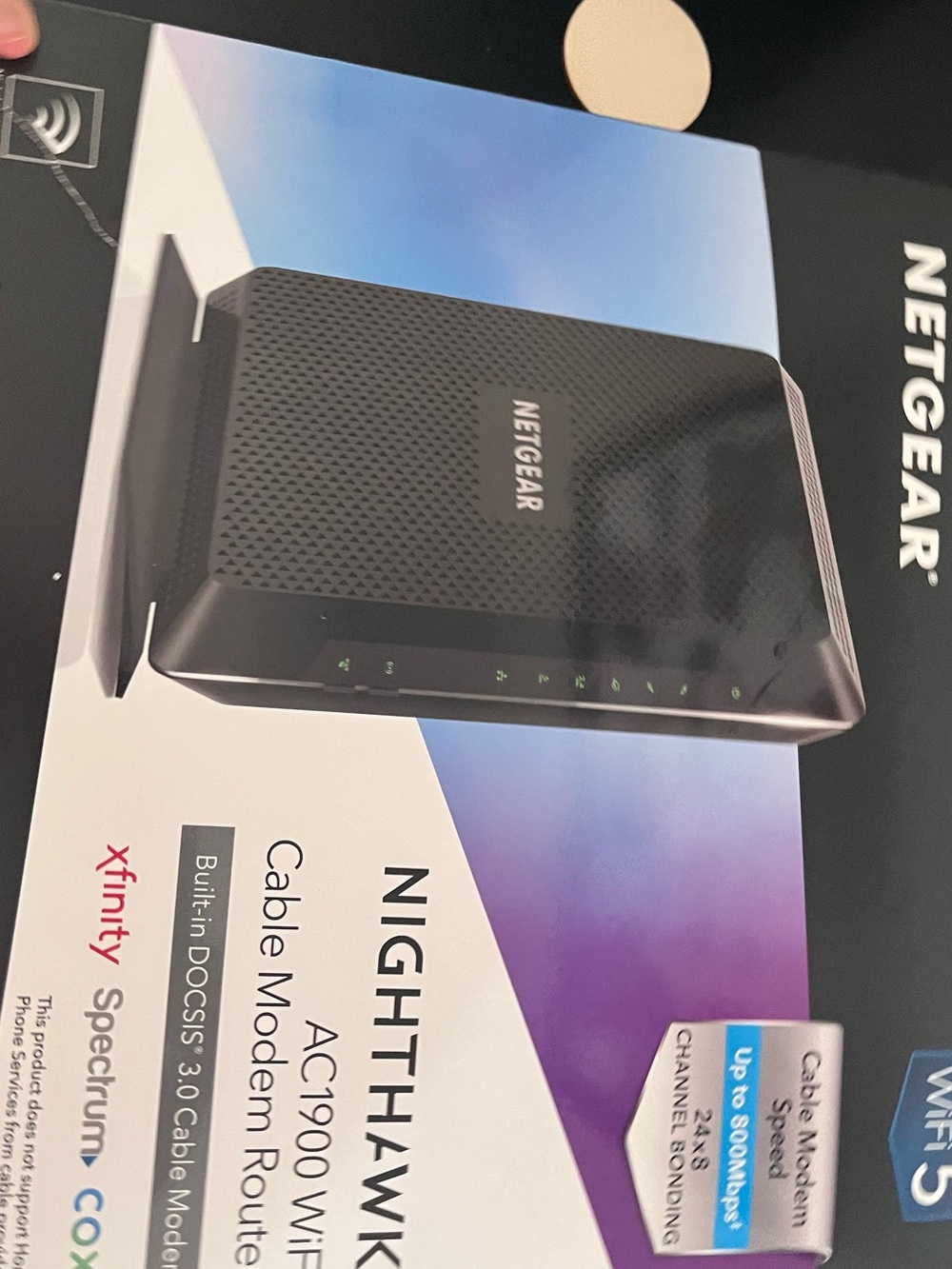 netgear Nighthawk AC1900 WiFi Modem-Router in black

Barely used.